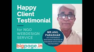 Video Testimonial From Parashar Education Foundation - Bigpage - Best Web Design Company In India