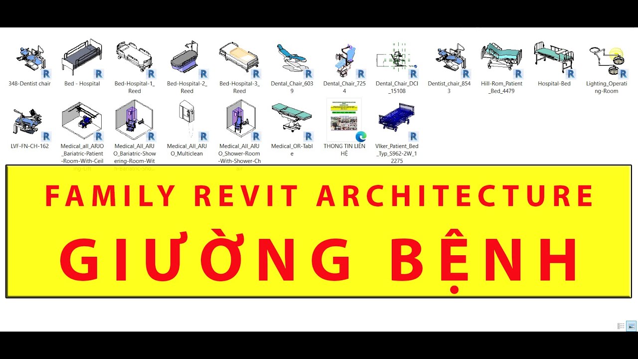 Thư viện Revit | Thư viện giường bệnh | Tự học Revit |... - youtube