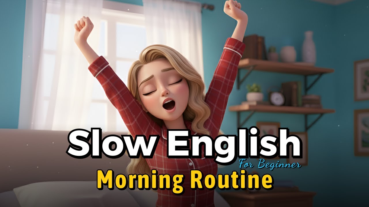 Morning Routine 🎧  Slow & Clear English  for Beginner Learners