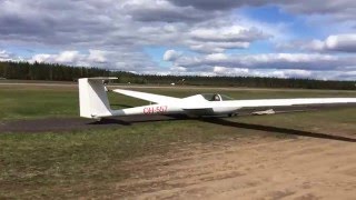 ASK21 Glider Takeoff - Winch Launch