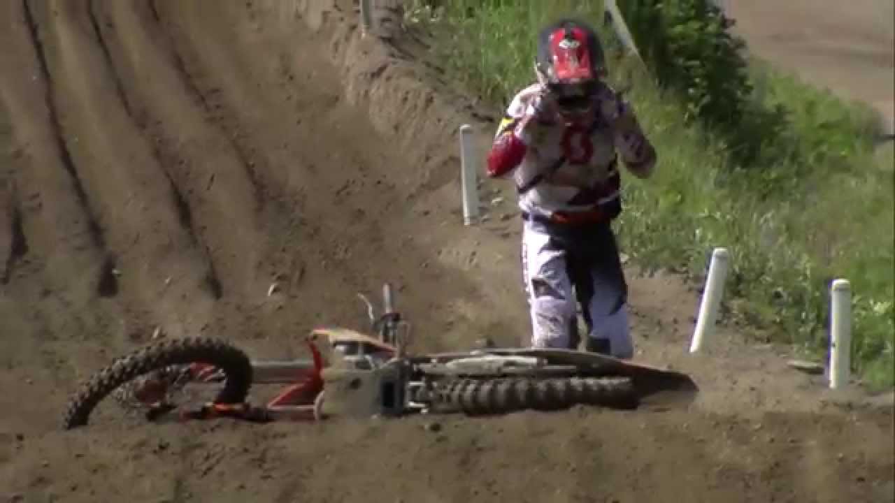 EMX250 of Finland 2014 Brent van Doninck Crash - Motocross