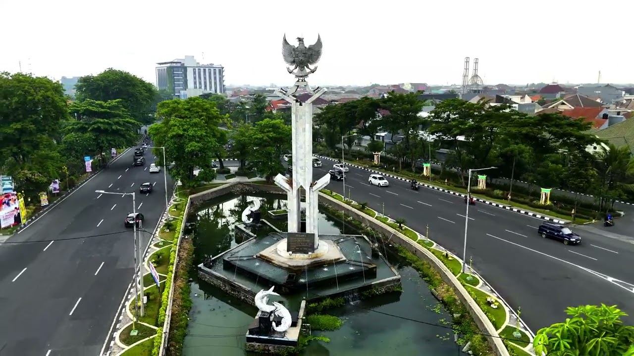 Pemandangan Udara (Drone Cinematic) Pintu Tol Sidoarjo