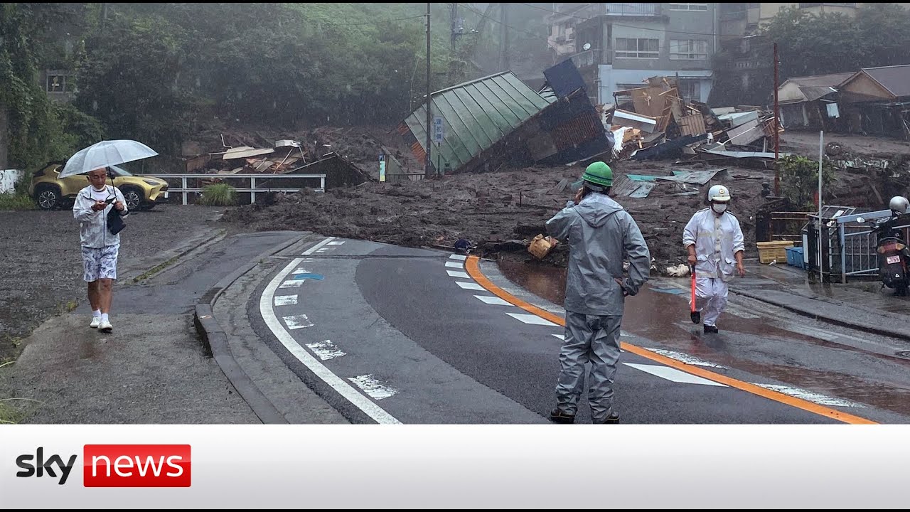 20 missing as powerful mudslide sweeps through Japan town