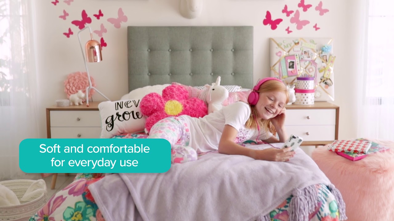 Emily Twin Upholstered Fabric Headboard in Gray