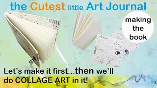 the cutest little Art Journal for gifting- WE Collage, Paint & embellish later #diybook #artjournal