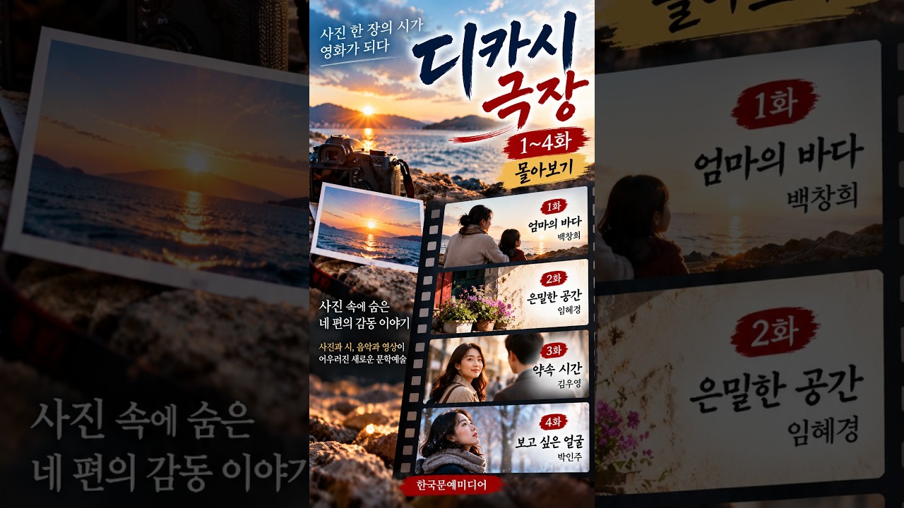 디카시극장 1~4화 몰아보기 | 사진 한 장에 담긴 네 편의 감동 이야기 | 한국문예미디어 #디카시극장 #디카시 #디카시영화