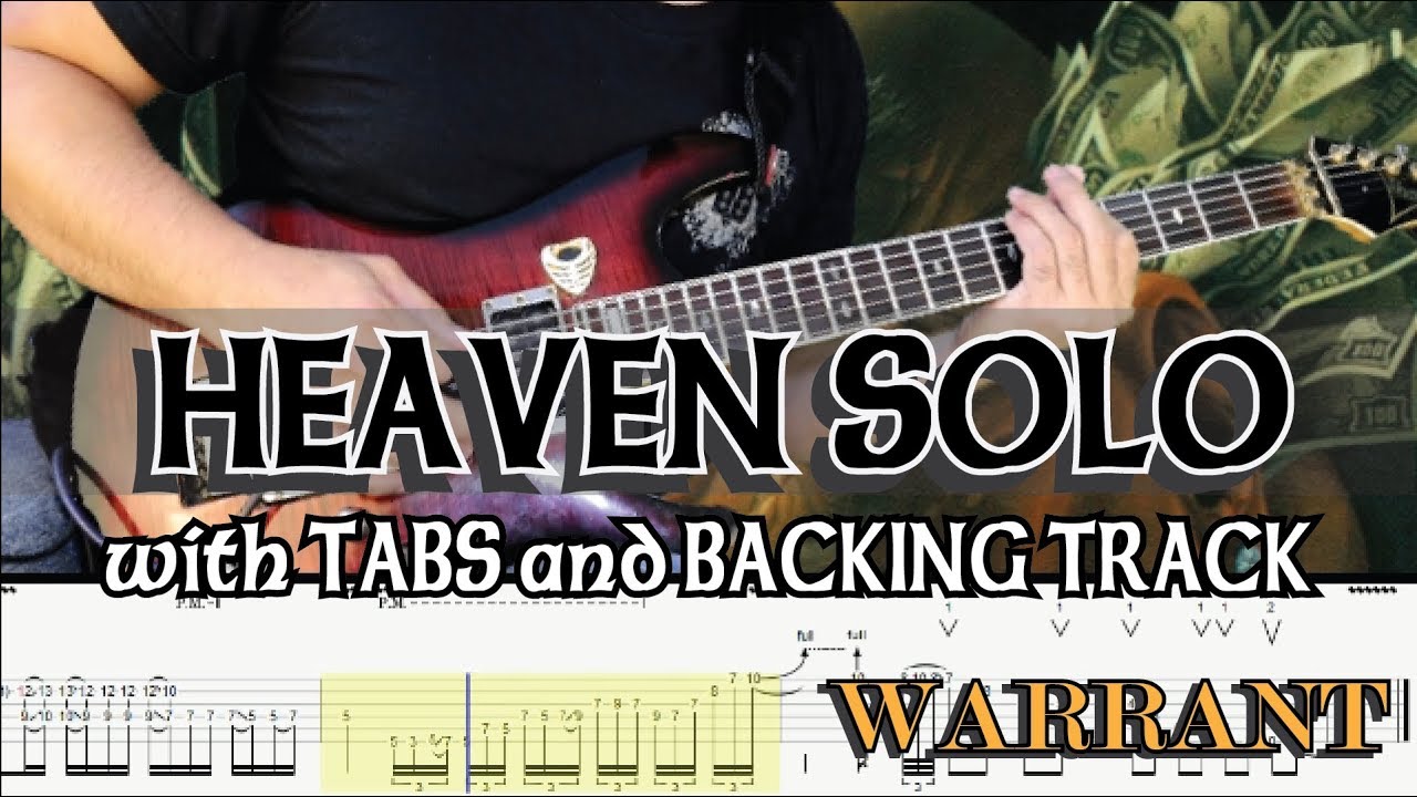 WARRANT | HEAVEN Guitar SOLO with TABS and BACKING TRACK  ALVIN DE LEON (2019)