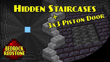 Hidden Spiral Staircase & 3x3 Piston Door Flat | Minecraft Bedrock Redstone Tutorial | MCPE XBOX PS