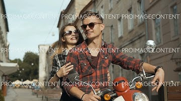 Hipster Couple on Motorbike