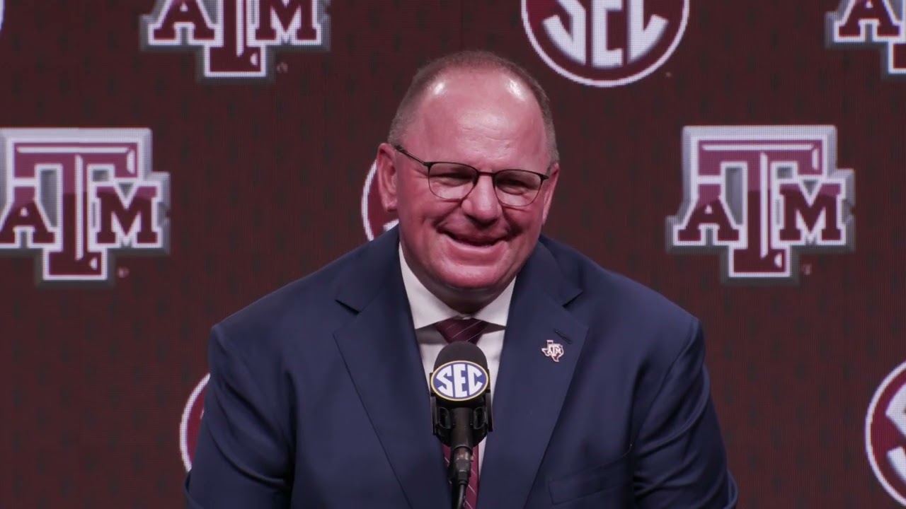 Mike Elko Texas A&M SEC Media Days Small Room