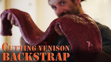 Cutting Deer, Elk, Game Meat - Remove Silver Skin, Sinew from Venison Backstrap