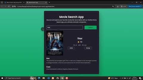 Movie Search App Using HTML, CSS and JavaScript with Source Code