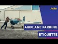 Tips for courteous airplane parking