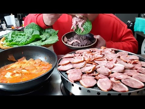 &amp;#39; <strong>오리로스</strong> + 참치두부김치찌개 &amp;#39; 비오는날 사무실 먹방