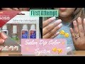 First attempt | Salon Dip Color System | What is the easiest way to do nails at home | At home nails