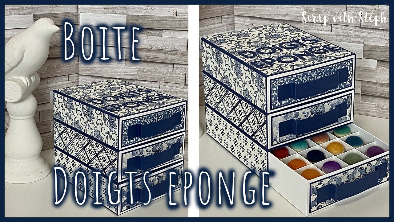 [Tutoriel n°34/Live18] Boite doigts éponge | Scrap with Steph