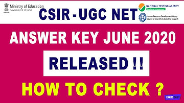 CSIR NET June 2020 Official answer key | How to challenge answer key | CSIR UGC Response Sheet 2020