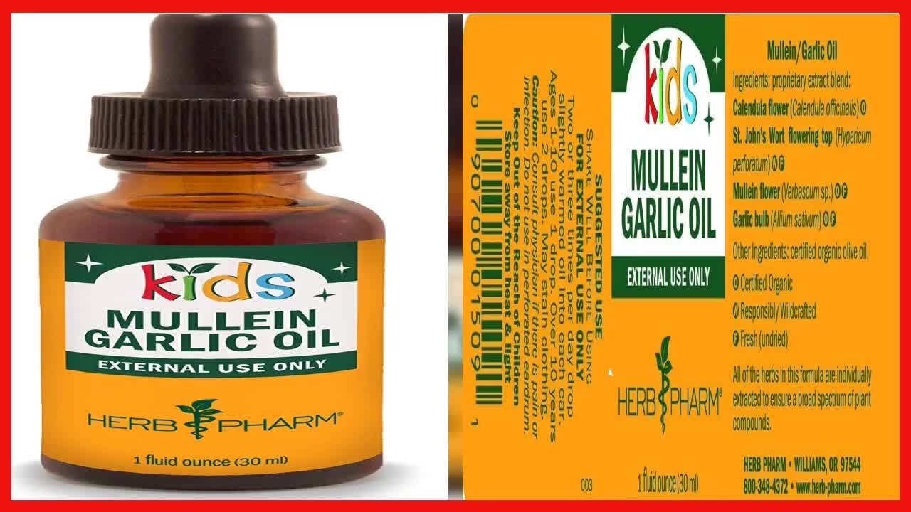 Herb Pharm Kids Mullein and Garlic Oil, 1 Fl Oz