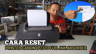 Cara Mengatasi The ink absorber is full, Reset Printer Canon iP1980, iP1880 Clear Waste Ink Counter.