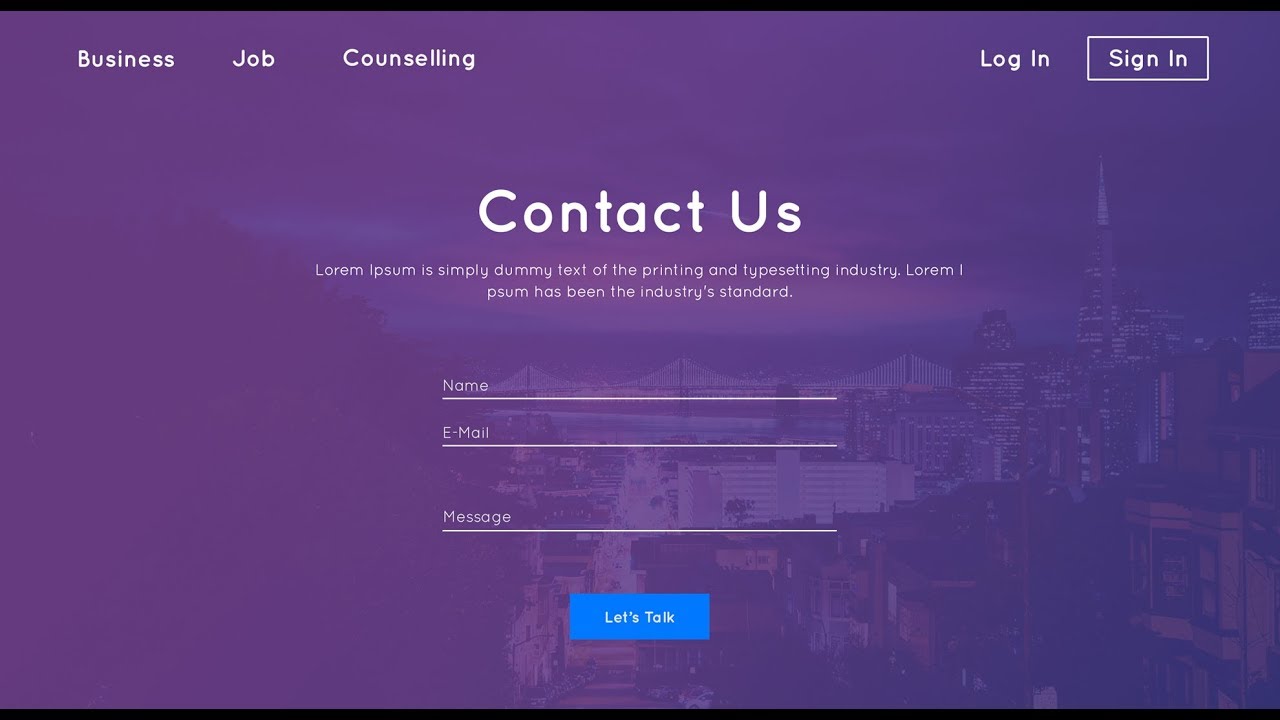 Contact Us Page Html Css