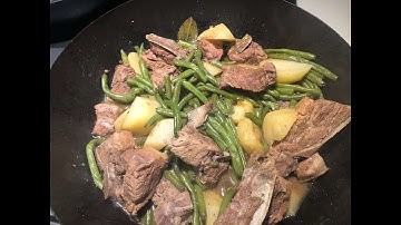 排骨炖豆角pork rib, potato, green bean