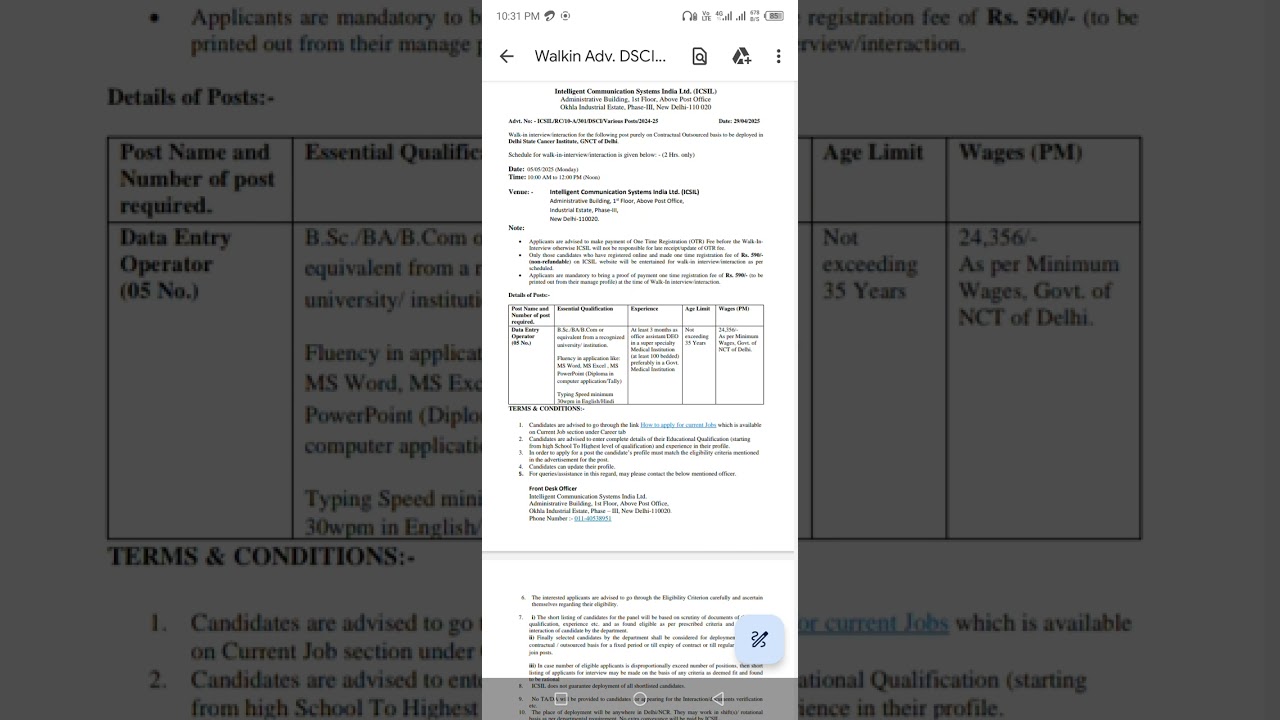 Intelligent Communication Systems India Ltd. (ICSIL) ost purely on Contractual Outsourced basis