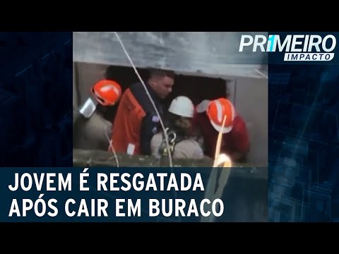 Desaparecida, jovem é resgatada de buraco a 10 metros de profundidade | Primeiro Impacto (29/05/23)