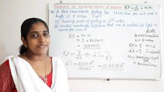 Solved Problems on Resolving Power of Grating