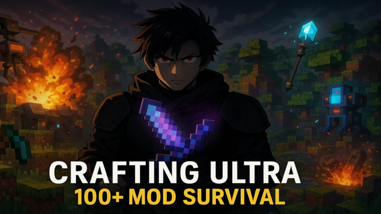 CRAFTING ULTRA | THE 100+ MOD SURVIVAL CHALLENGE BEGINS - YouTube