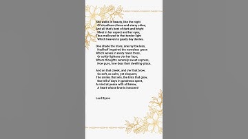 Thumbnail of She Walks in Beauty Lord Byron #live #poem  #byron #popular #love #shorts #short