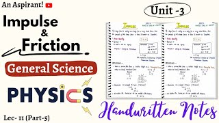 Physics || Lec.11 || Chapter-3 || Impulse & Friction || Part-5 || General Science || An Aspirant !