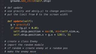 Pythonista game faster (on Ipad) III - Enemys are coming