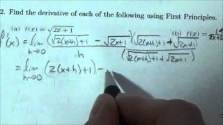 Math 31 Derivative of a radical function with First Principles