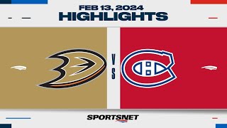 NHL Highlights | Ducks vs. Canadiens - February 13, 2024