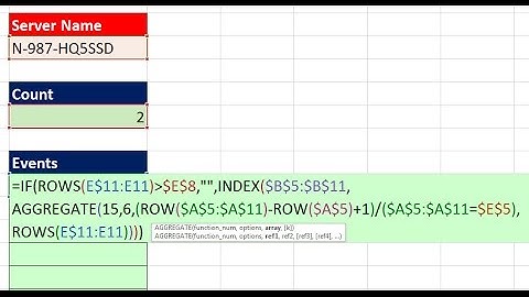 Highline Excel 2016 Class 13: One Lookup Value to Return Multiple Items: INDEX & AGGREGATE