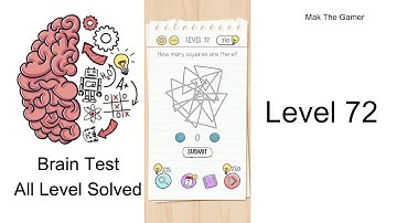 Brain Test - Level 72 - How many squares are there? - SOLVED