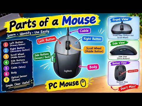 🖱️ Parts of a Computer Mouse Explained | Learn Computer Basics Easily! 💻✨