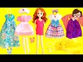 リカちゃん❤ダイソーエリーちゃんの新作ドレスであみだくじファッションショー❤ゆっきーわーるど❤Dress-up play with a doll dress