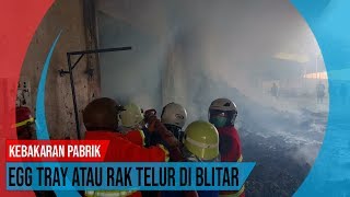Kebakaran Pabrik Egg Tray atau Rak Telur di Blitar