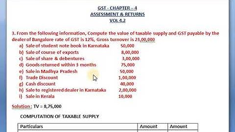 GST,VOL-4:2, Unit 4-Assessment and Returns,problems on TV - problem no:3 &  4.