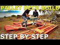 Off Grid Pallet Deck Build, DIY Deck From Wooden Pallet for Shed, Tiny House, Log Cabin