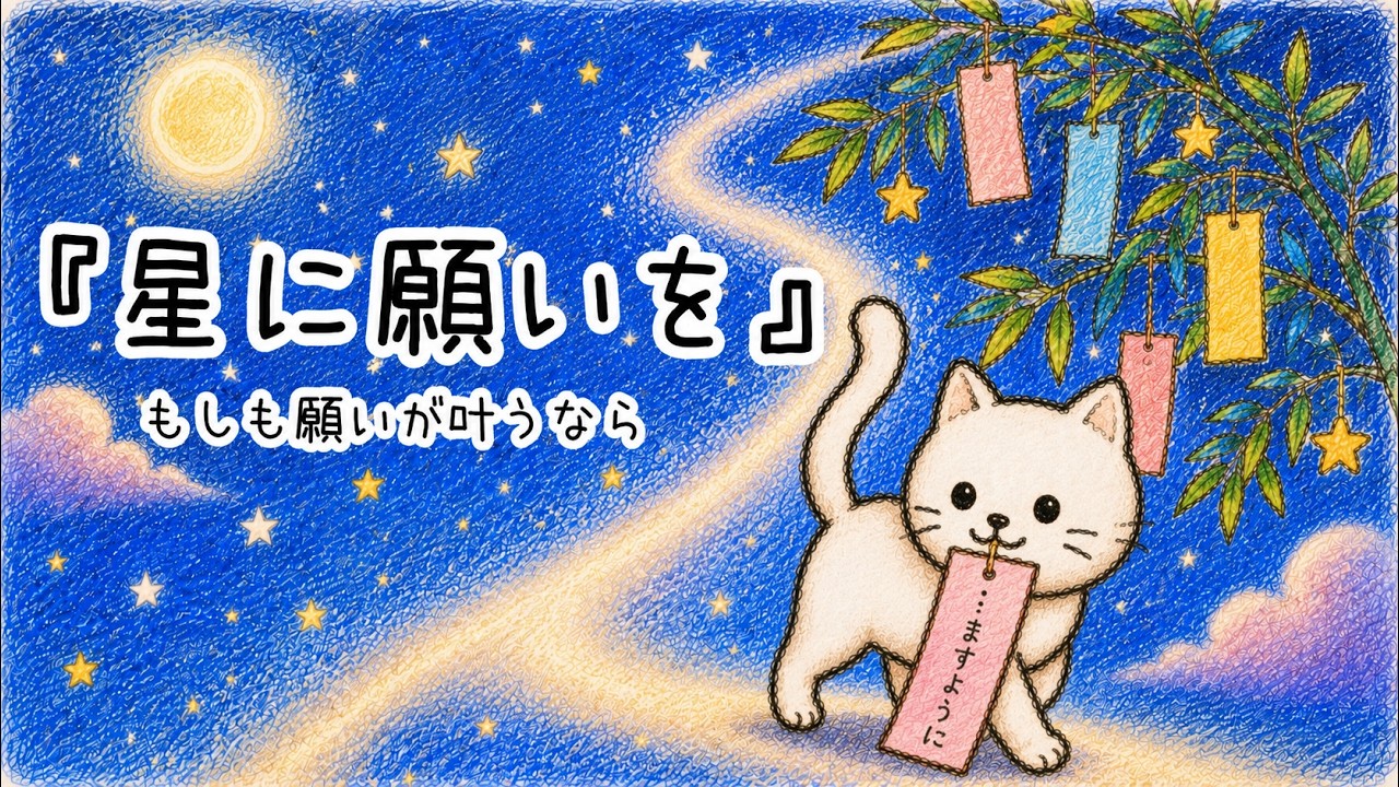 限定原画あり】『星に願いを』｜名もなき白猫