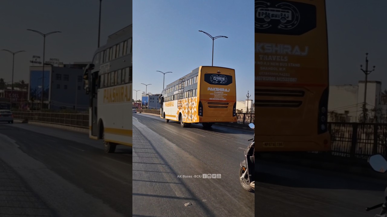 Chasing of Pakshiraj Travels Brand New AC Sleeper bus moving towards Prayagraj from Raipur. 