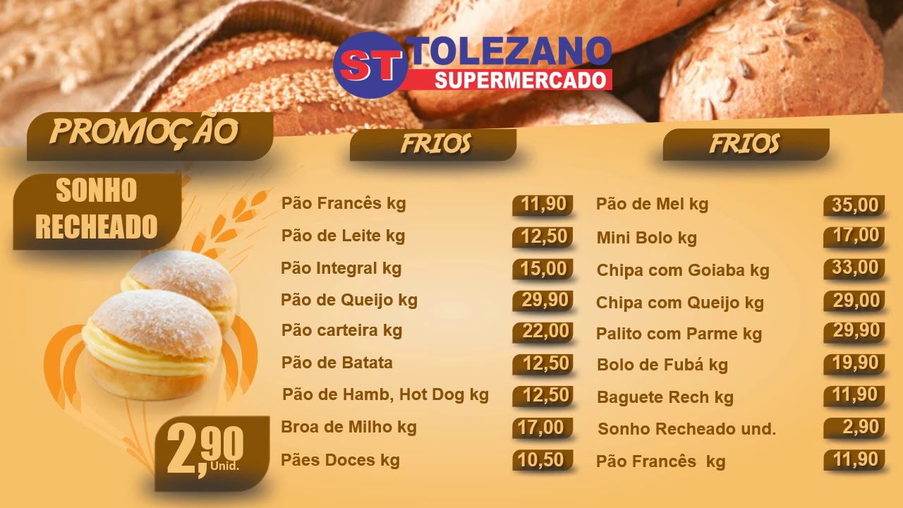 Menu Digital Tabela de Preços Padaria Tolezano - YouTube