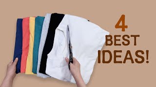 DIY  최고의 티셔츠 리폼 4가지!!/4 best ways to upcycling t-shirts!/recycling T-shirts/블라우스/면티 재활용/refashion