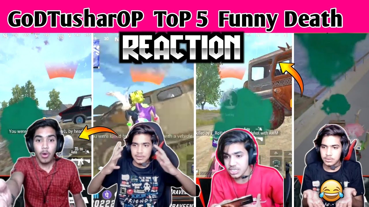 GoDTusharOP ToP 5 Funny Death In Pubg MLite😯||GoDTushar New Funny Moments||Pubg Lite Most FunnyDeath