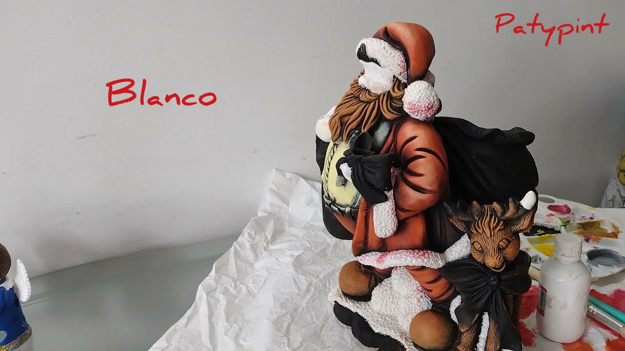 COMO PINTAR UN PAPA NOEL 😍 TÉCNICA DE POMEADO 🥰FACIL Y RÁPIDO @patypint