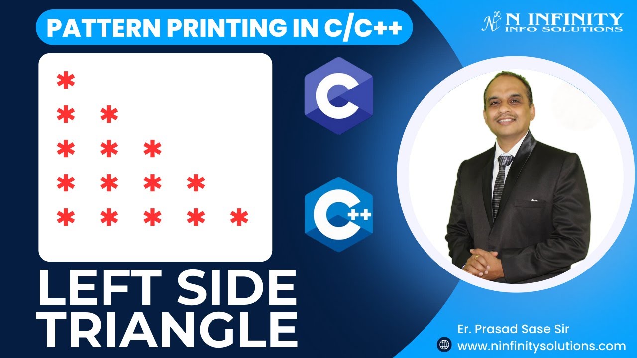 Pattern Printing in C/C++ | Session 04 | Left Side Triangle Printing ...