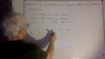 Linear Algebra Lecture 2 Guassian Elimination and Matrices