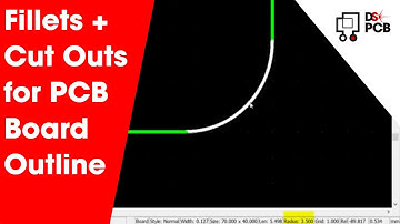 DesignSpark PCB: How to make fillets and cut-outs for PCB board outline.